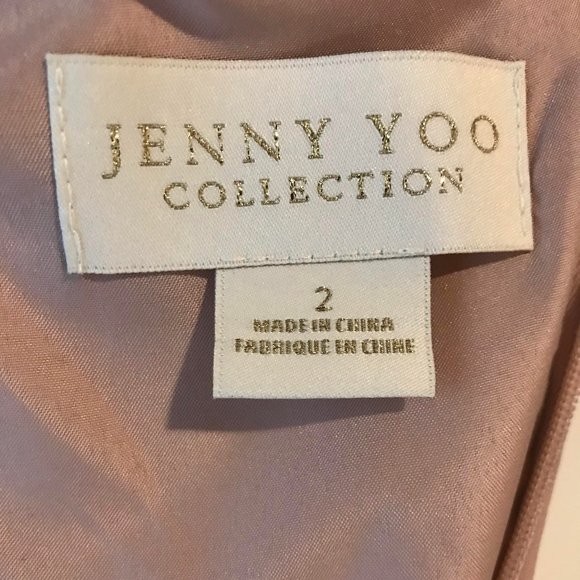 Reduced price! New Jenny Yoo bridesmaid w/tags-Inesse Chiffon Whpd Apricot sz 2 - Picture 6 of 6
